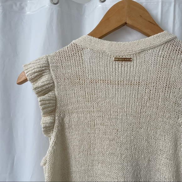 Michael Kors Cream Knitted Top Size Small - Picture 7 of 8